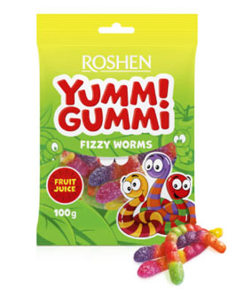   Yummi Gummi Fizzy Worms  (Roshen) 100    .   
